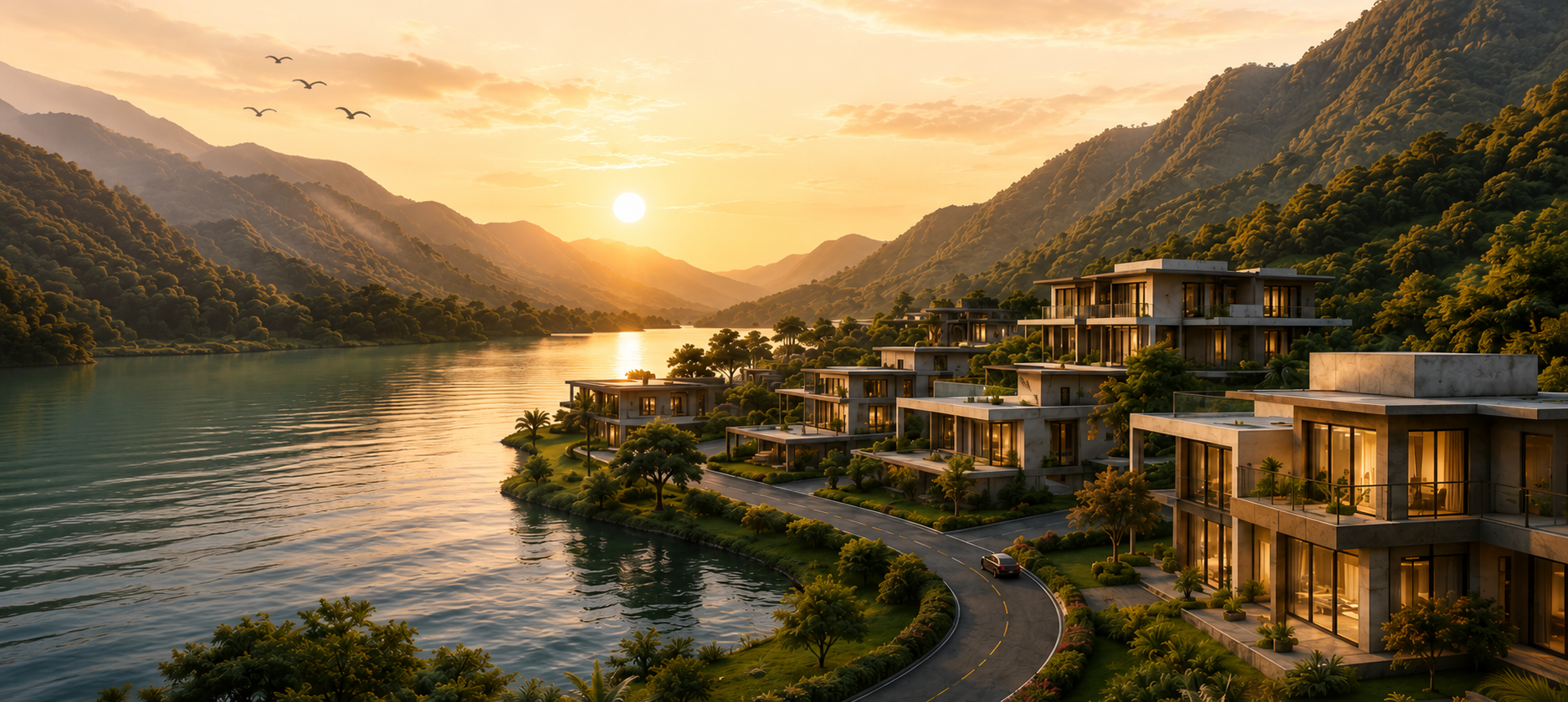 Bella Vista Botarwadi premium bungalow overlooking the backwaters at sunrise